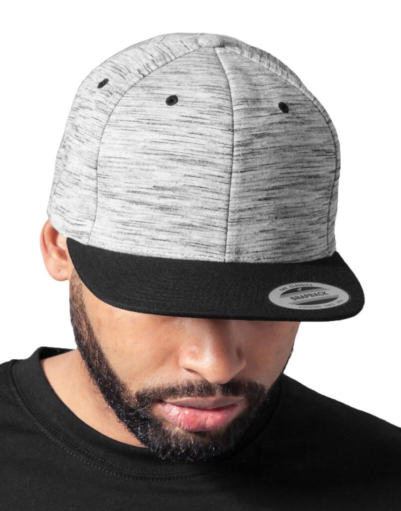 Casquette Flexfit Stripes Melange Crown Snapback noir / gris