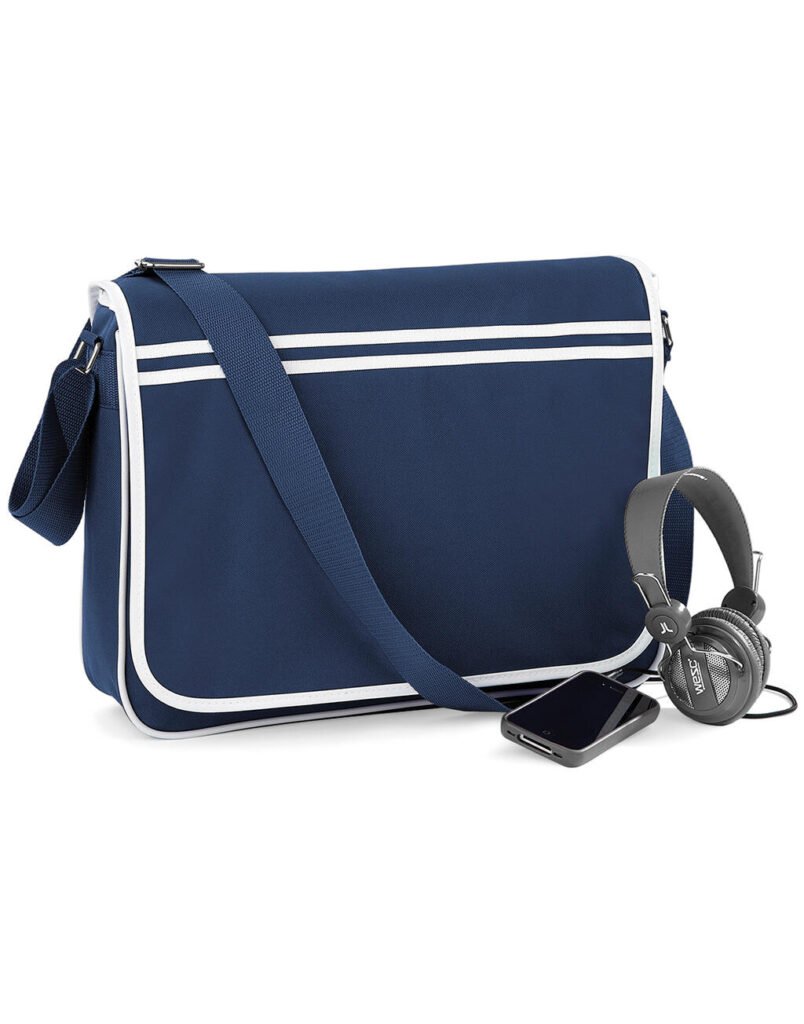 Pochette Bagbase Retro Messenger marine / blanc