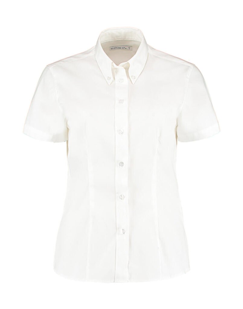 Chemise manches courtes Kustom Kit Tailored Fit Premium Oxford SSL blanc