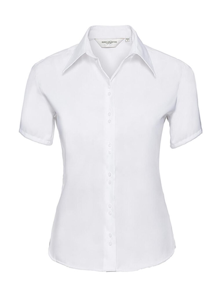 Chemise manches courtes Russell Collection Ladies’ Short Sleeve Ultimate Non-iron blanc