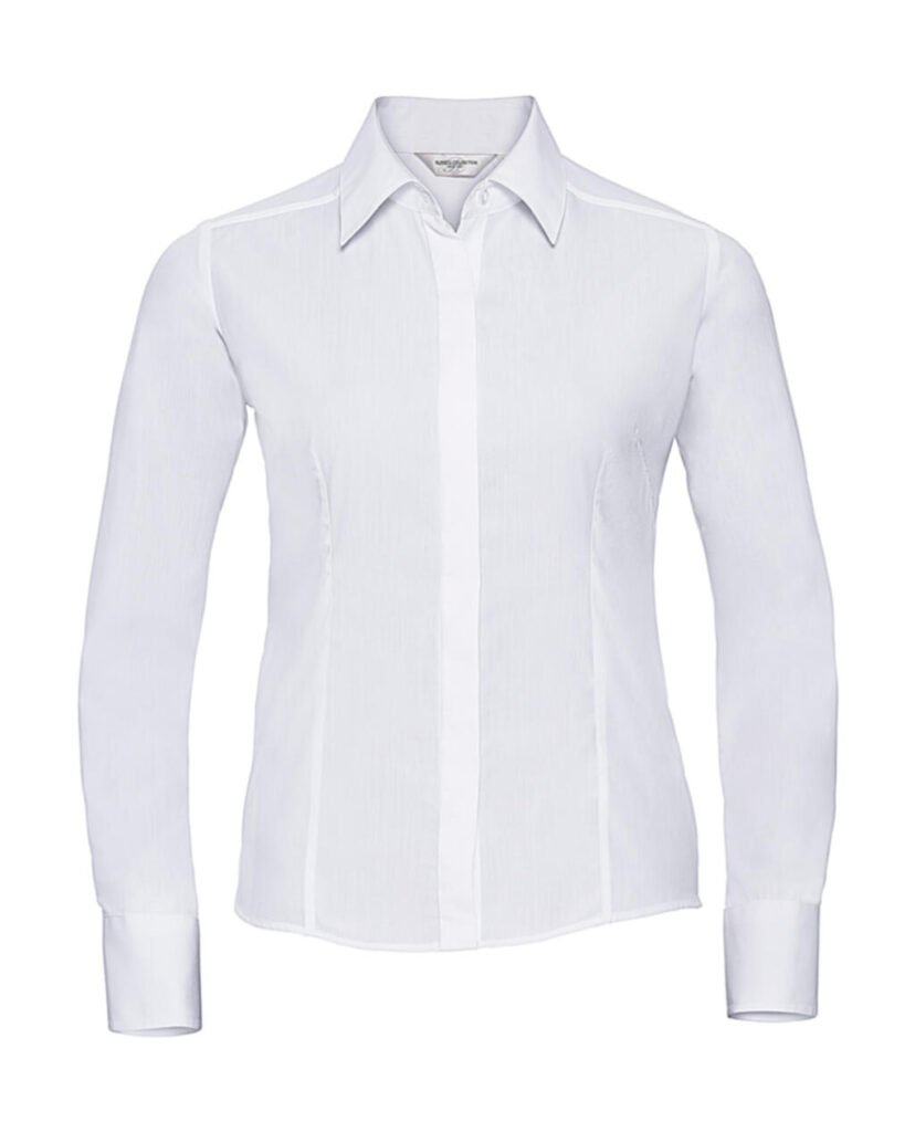Chemise Russell Collection Ladies' LS Fitted Poplin blanc