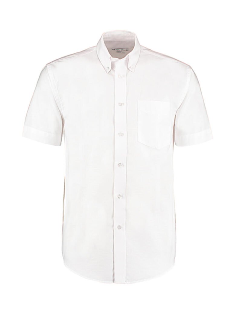 Haut de travail Kustom Kit Classic Fit Workwear Oxford SSL blanc