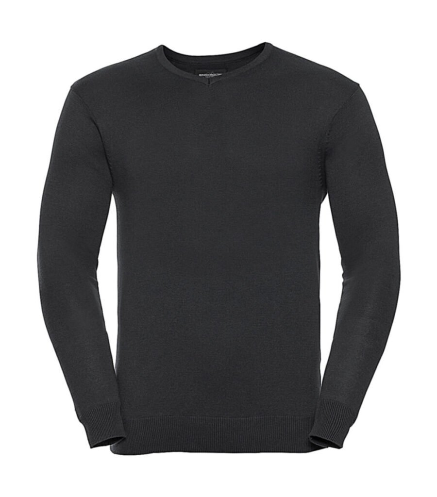 Pull Russell Collection V-Neck Knitted Pullover noir