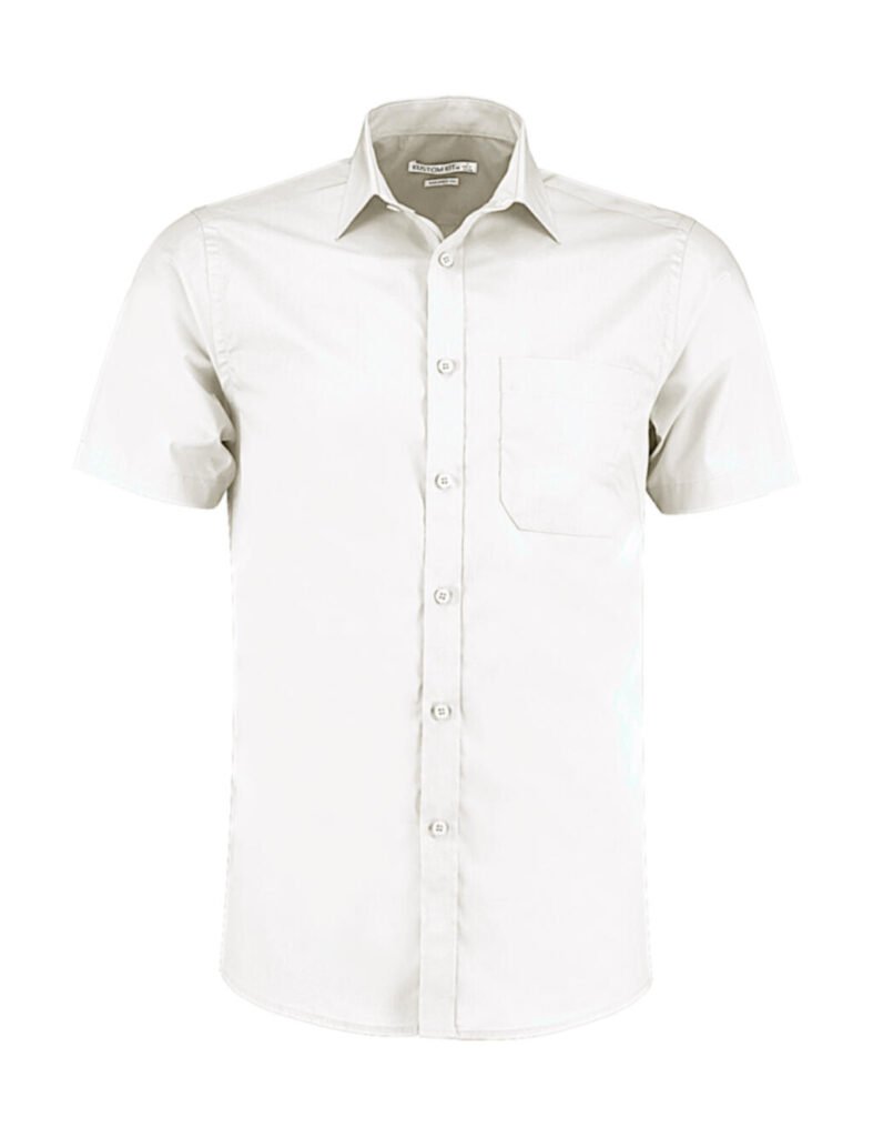 Chemise manches courtes Kustom Kit Tailored Fit Poplin SSL blanc