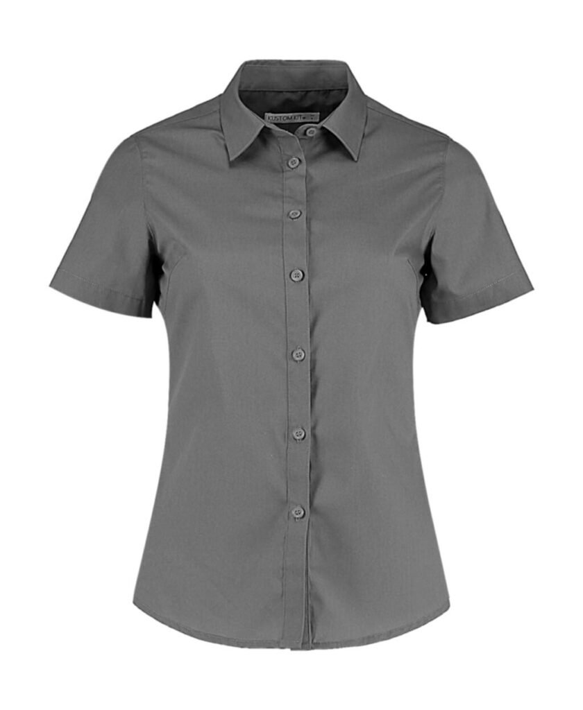 Chemise manches courtes Kustom Kit Tailored Fit Poplin SSL graphite