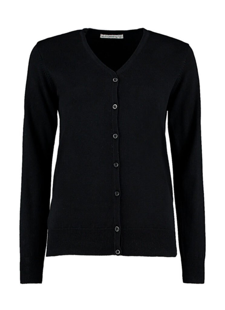 Pull Kustom Kit Classic Fit Arundel V Neck Cardigan noir