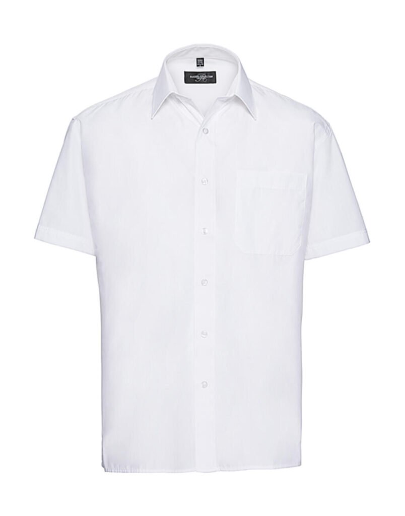 Chemise manches courtes Russell Collection Poplin blanc