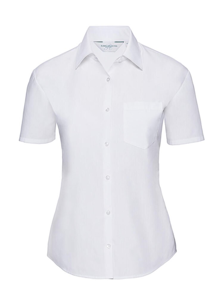 Chemise manches courtes Russell Collection Ladies' Poplin blanc