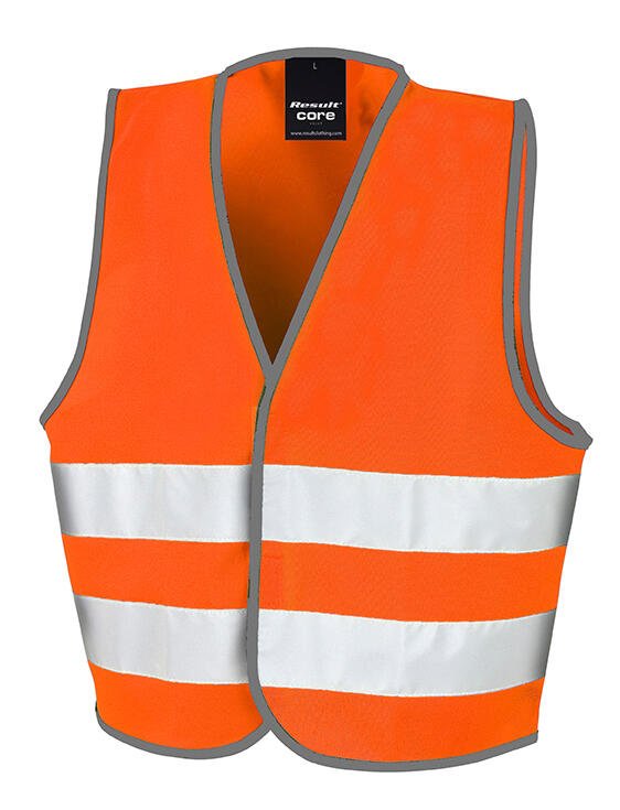 Gilet haute visibilité Result Recycled Junior Recycled Hi-Vis Safety Vest orange fluo