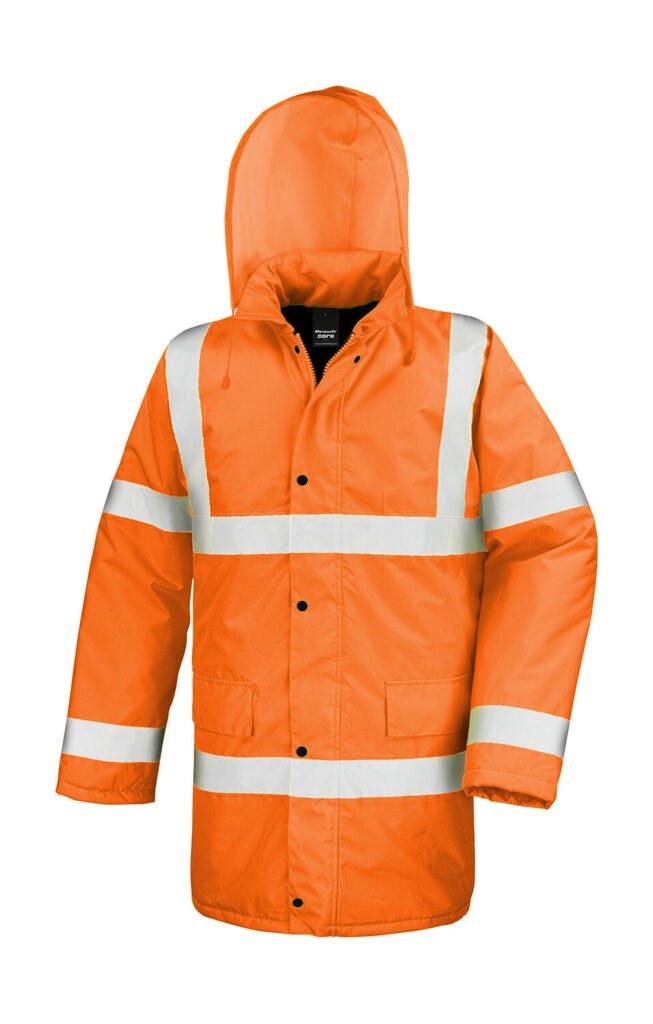 Veste haute visibilité Result Safe-Guard Core Hi-Vis Motorway Coat orange fluo