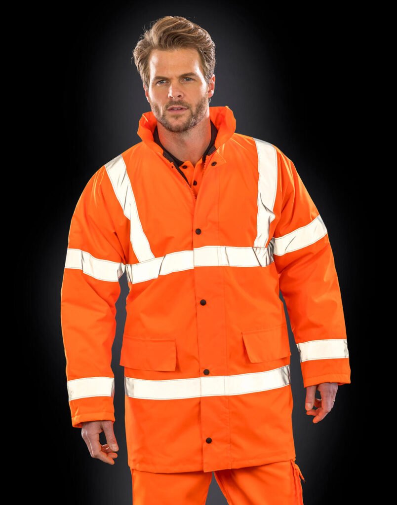 Veste haute visibilité Result Safe-Guard Core Hi-Vis Motorway Coat orange fluo