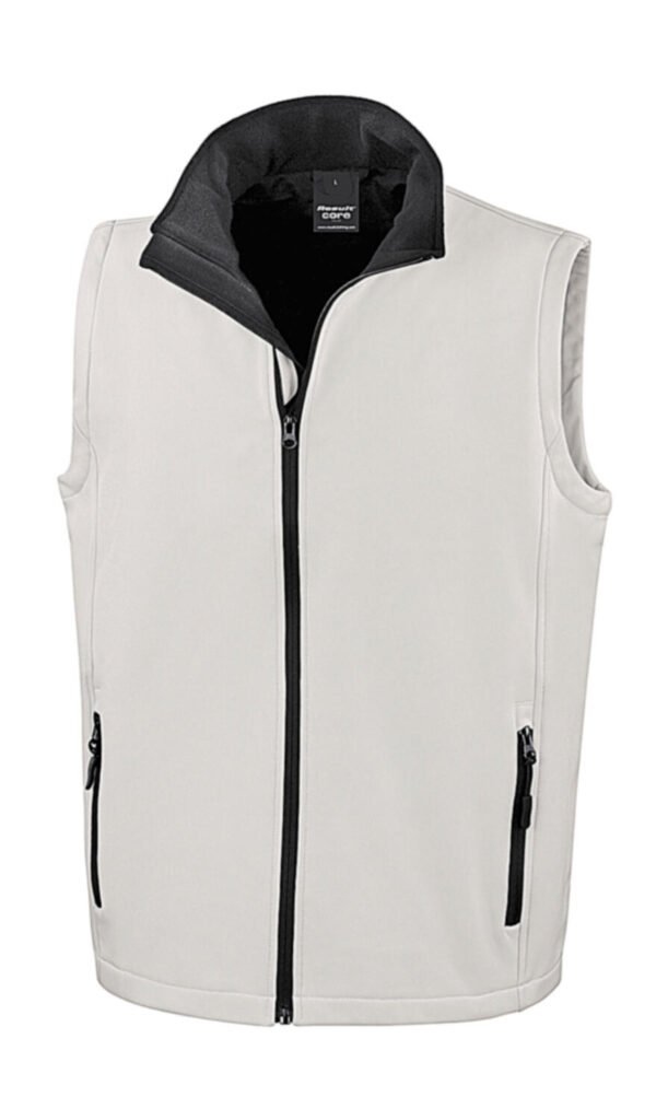 Veste Result Core Printable Softshell Bodywarmer blanc / noir