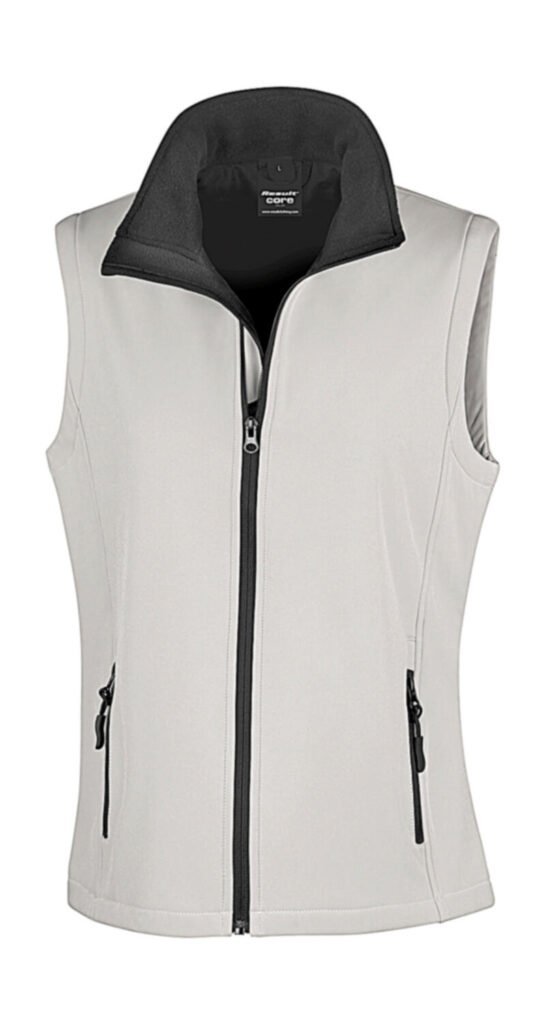 Veste Result Core Printable Softshell Bodywarmer blanc / noir
