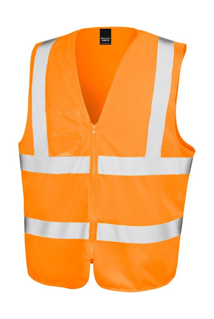 Haut de travail Result Recycled Zip I.D. Recycled Safety Tabard orange fluo