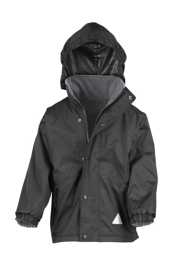 Veste imperméable Result Recycled Junior Reversible Stormproof noir / gris