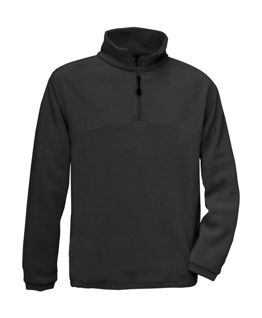Polaire B&C Outerwear Highlander+ 1 Zip Fleece Top noir