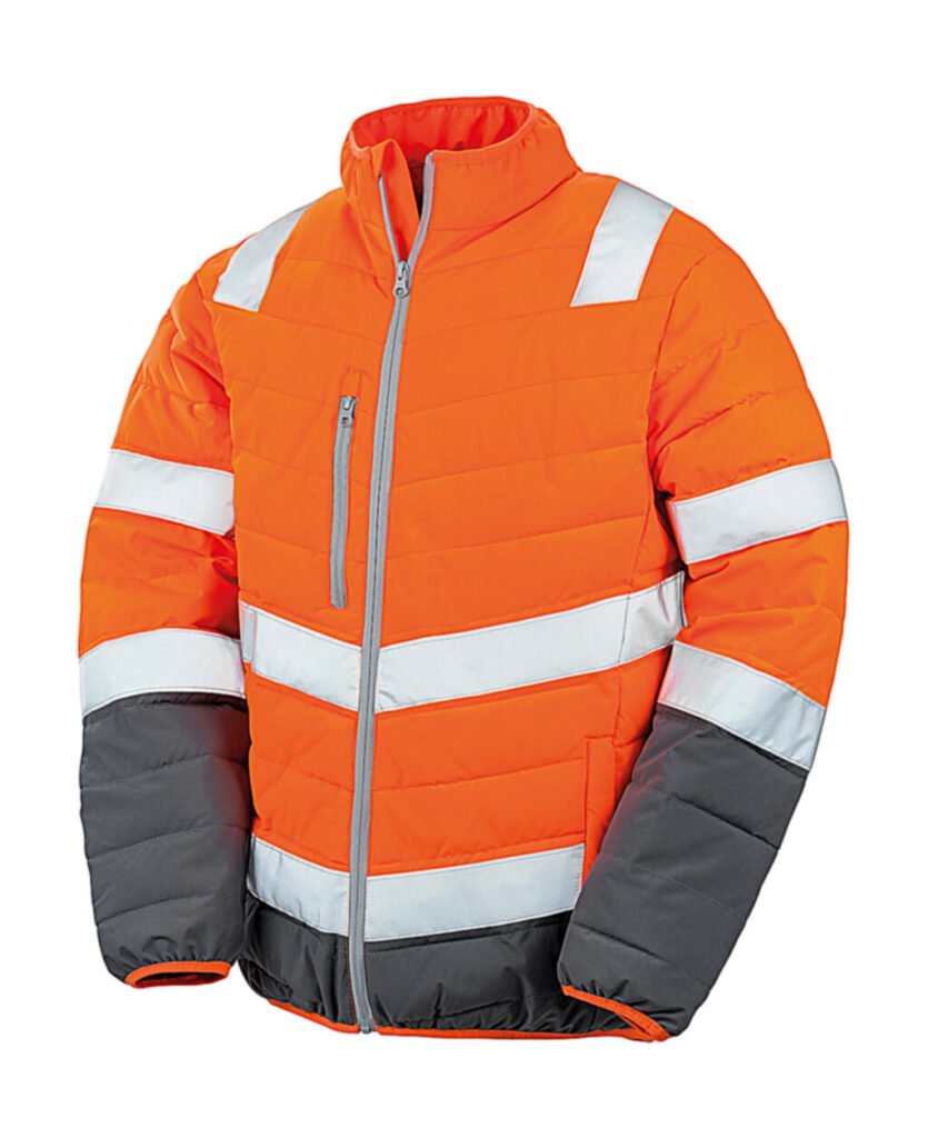 Veste de travail Result Safe-Guard Soft Padded Safety orange fluo / gris