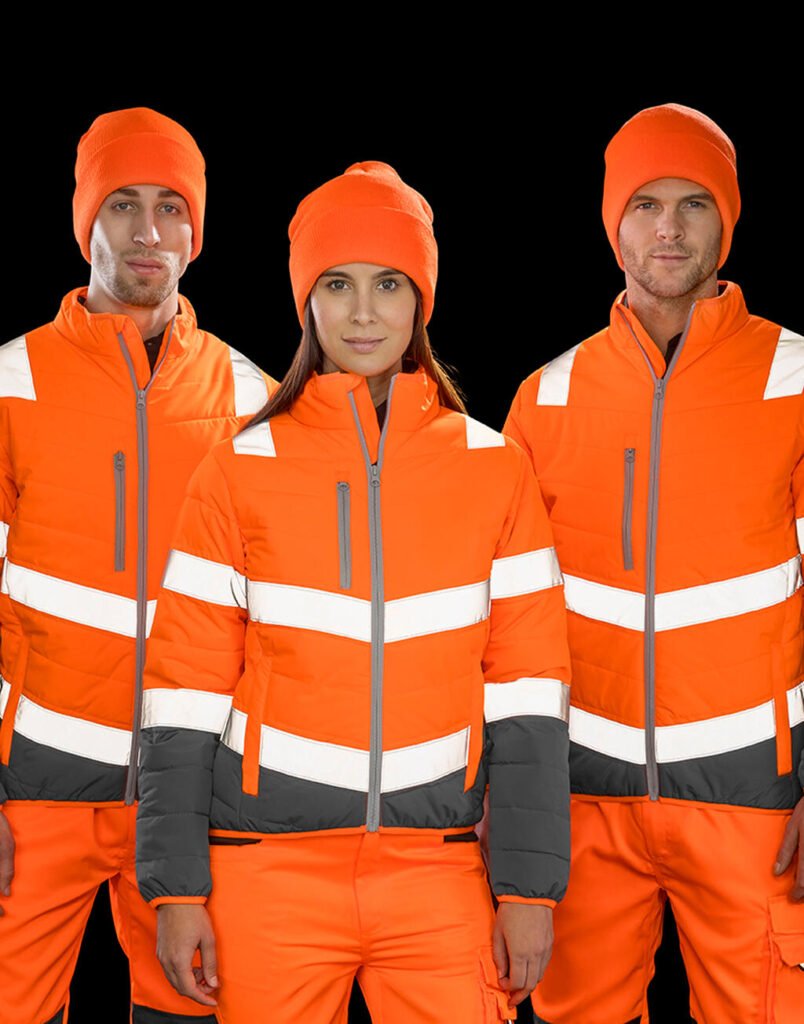 Veste de travail Result Safe-Guard Soft Padded Safety orange fluo / gris