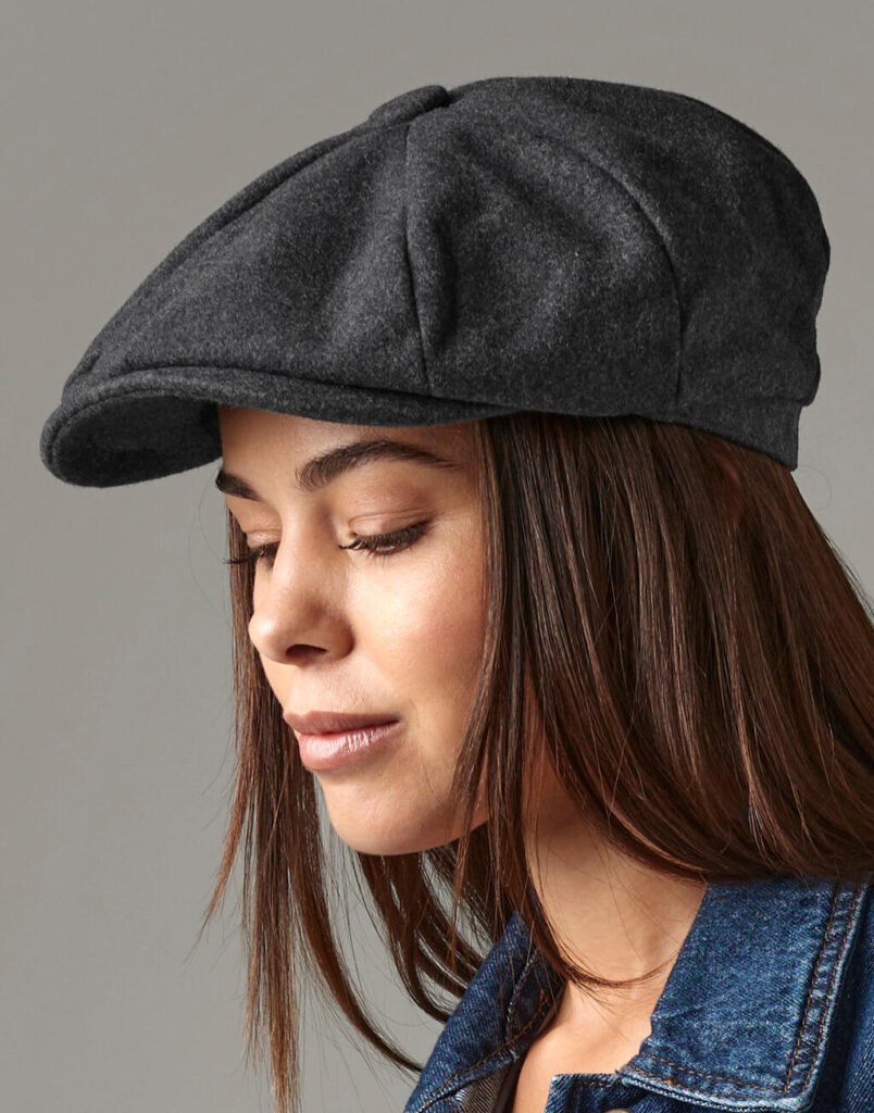 Beechfield Melton Wool Baker Boy anthracite chiné