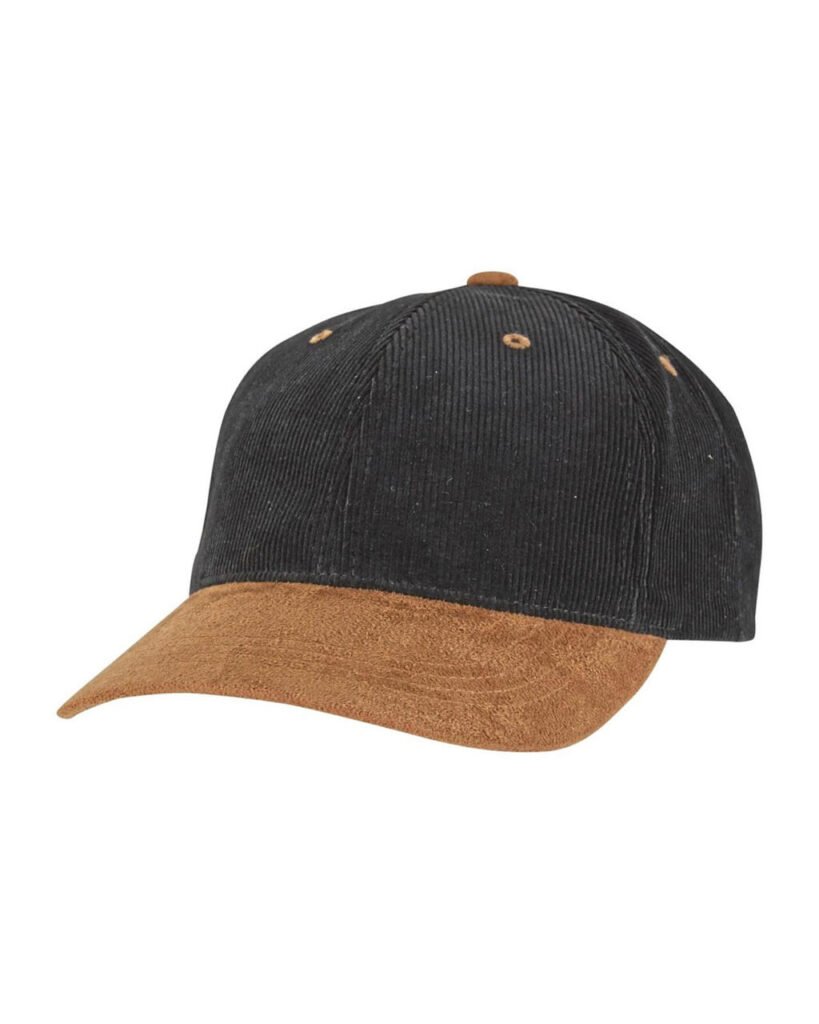 Casquette Flexfit Corduroy Classic Suede noir / caramel
