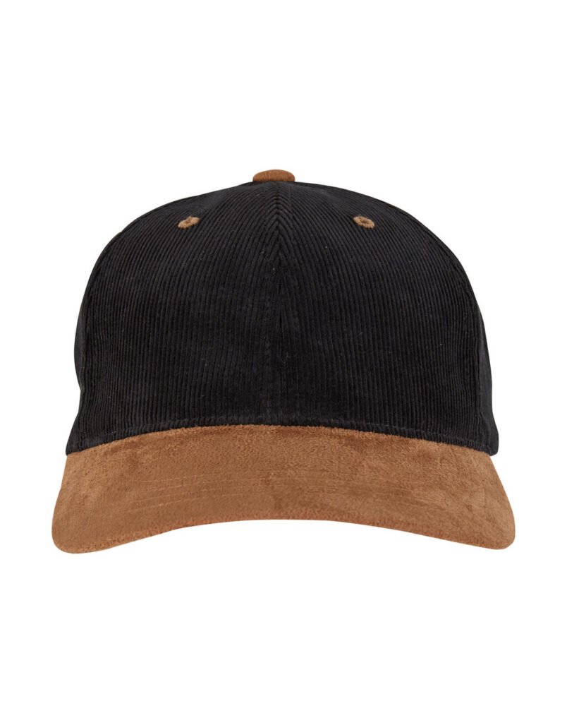Casquette Flexfit Corduroy Classic Suede noir / caramel