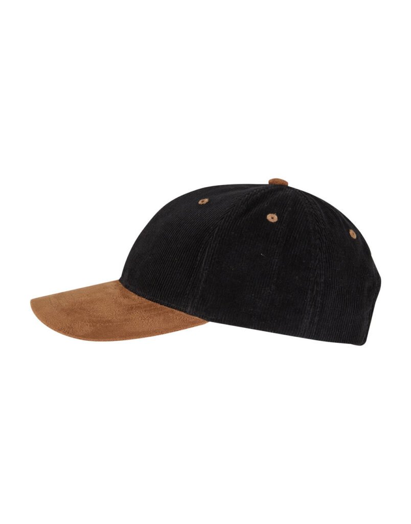 Casquette Flexfit Corduroy Classic Suede noir / caramel