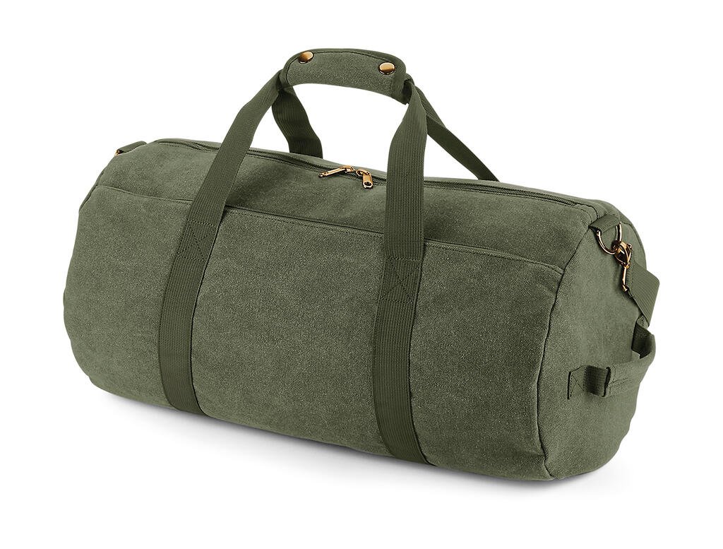 Sac Bagbase Vintage Canvas Barrel vintage military green