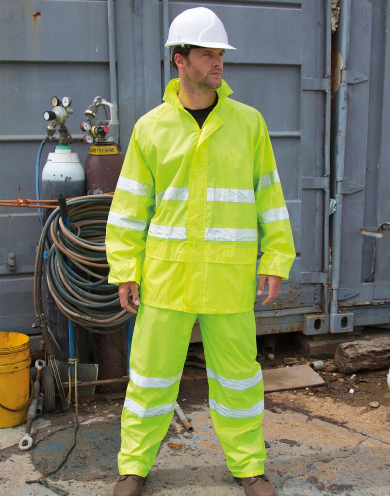 Vêtement haute visibilité Result Safe-Guard Hi-Vis Waterproof Suit jaune fluo