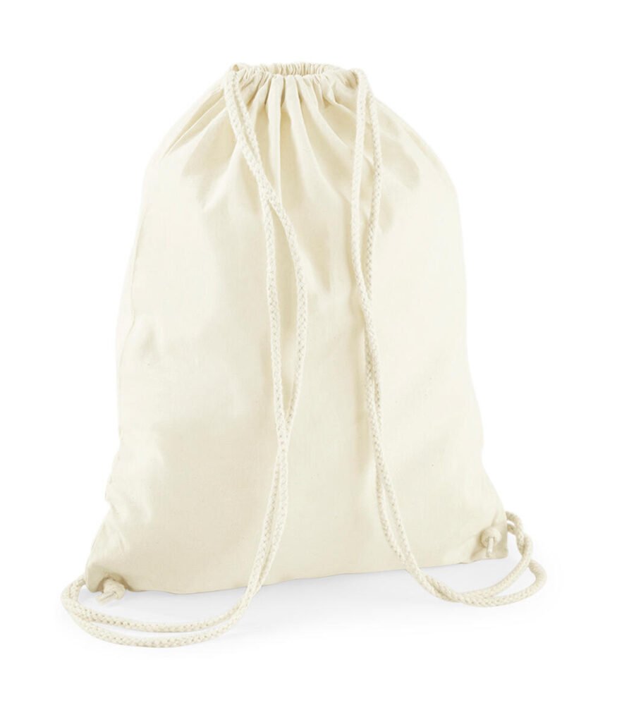 Sac à cordon Westford Mill Recycled Cotton Gymsac naturel