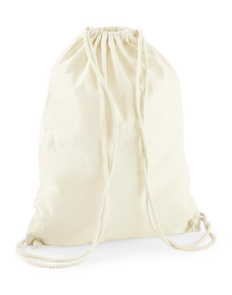 Sac à cordon Westford Mill Recycled Cotton Gymsac naturel