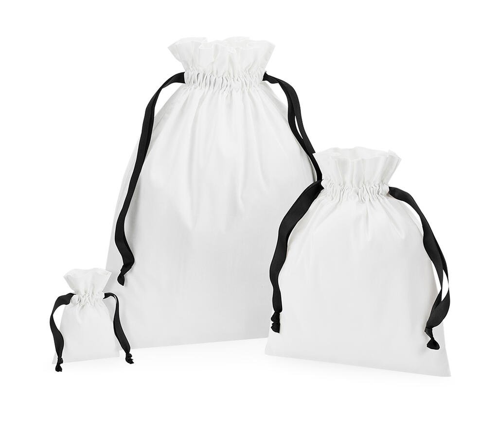 Sac Westford Mill Cotton Gift Ribbon Drawstring soft white / noir