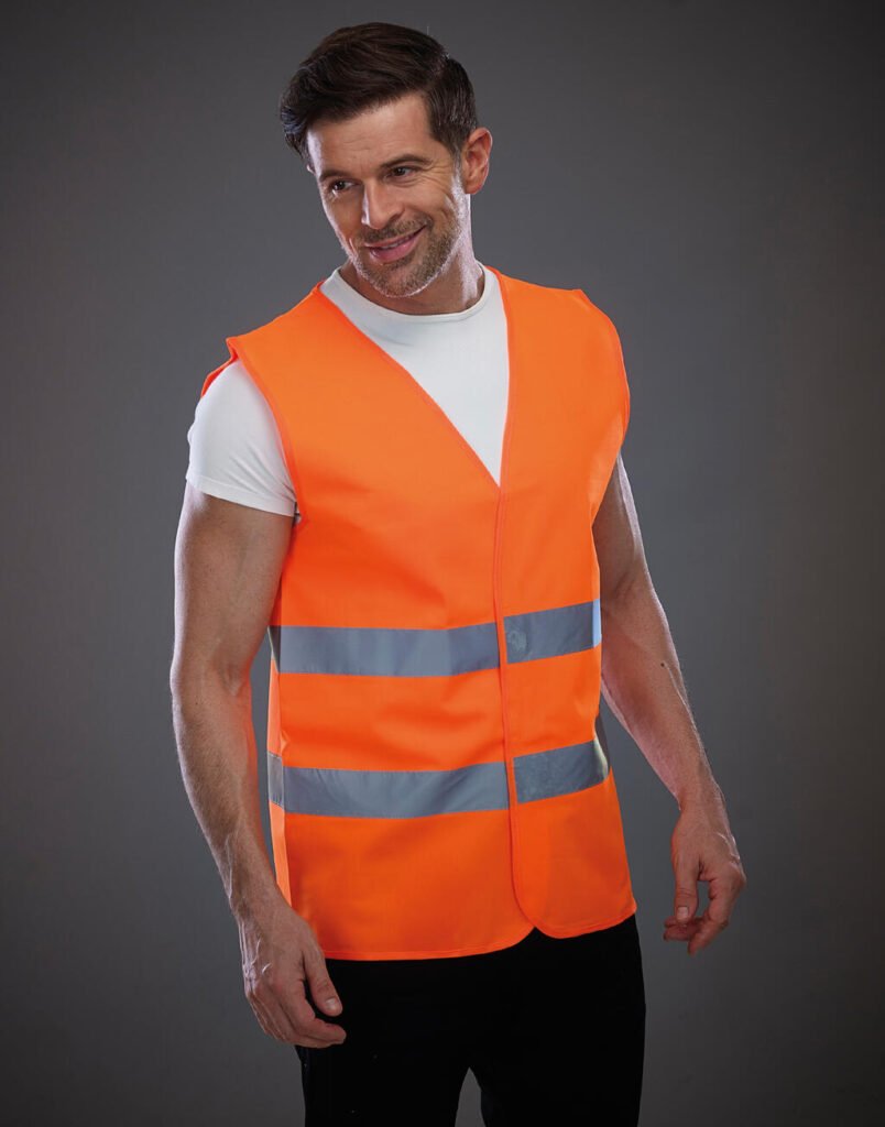 Vêtement haute visibilité Yoko Fluo 2 Bands Waistcoat orange fluo