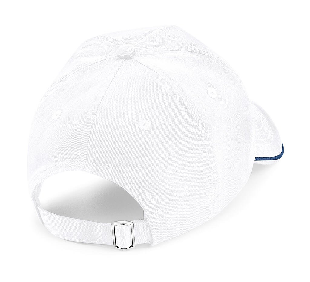 Beechfield Authentic 5 Panel - Piped Peak blanc / marine
