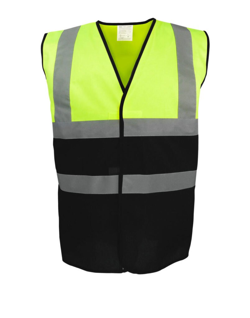 Vêtement haute visibilité Yoko Hi-Vis Two-Tone Waistcoat jaune fluo / noir