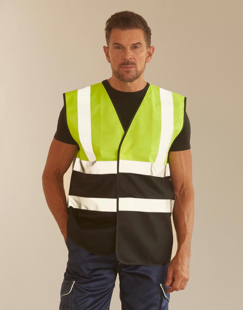 Vêtement haute visibilité Yoko Hi-Vis Two-Tone Waistcoat jaune fluo / noir