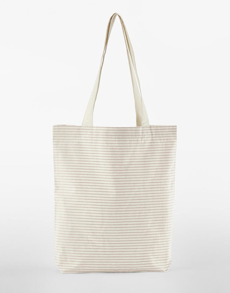 Tote bag Westford Mill Striped Organic Cotton Tote red stripe