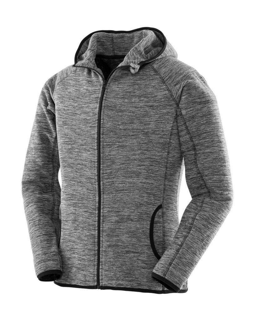 Haut de sport Spiro Microfleece Hoodi gris chiné / noir