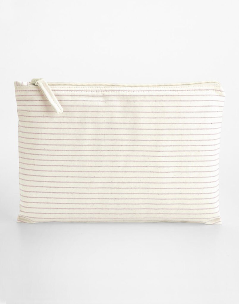 Pochette Westford Mill Striped Organic Cotton Accessory Pouch red stripe