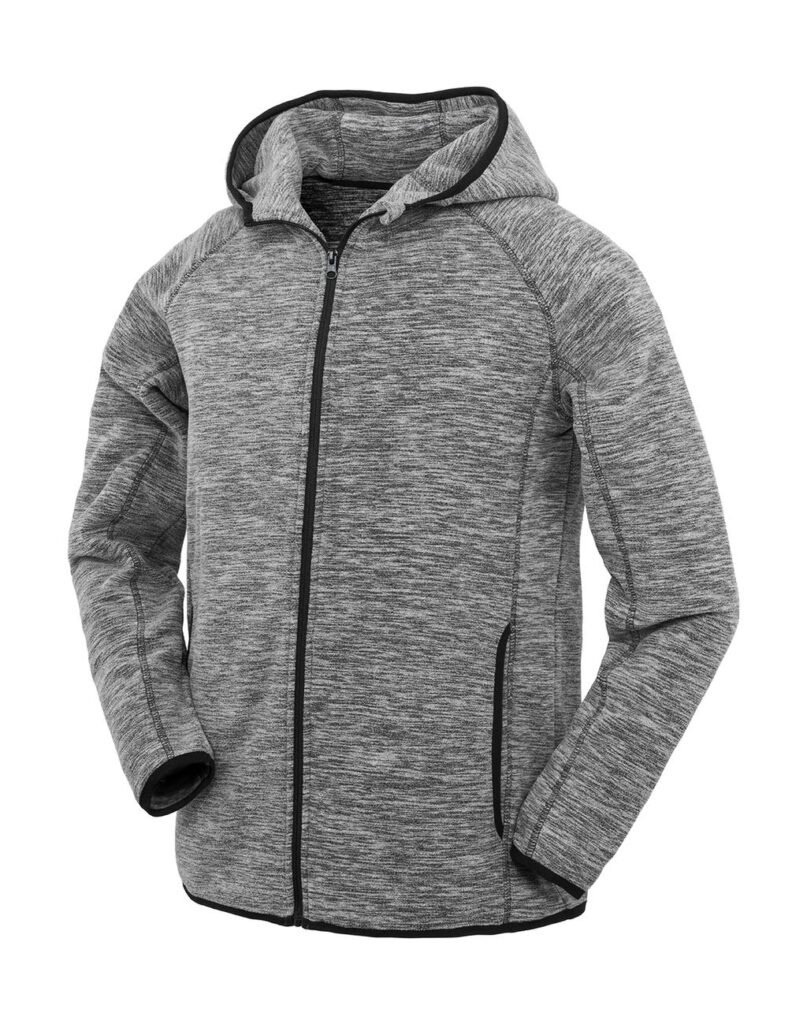 Haut de sport Spiro Microfleece Hoodi gris chiné / noir