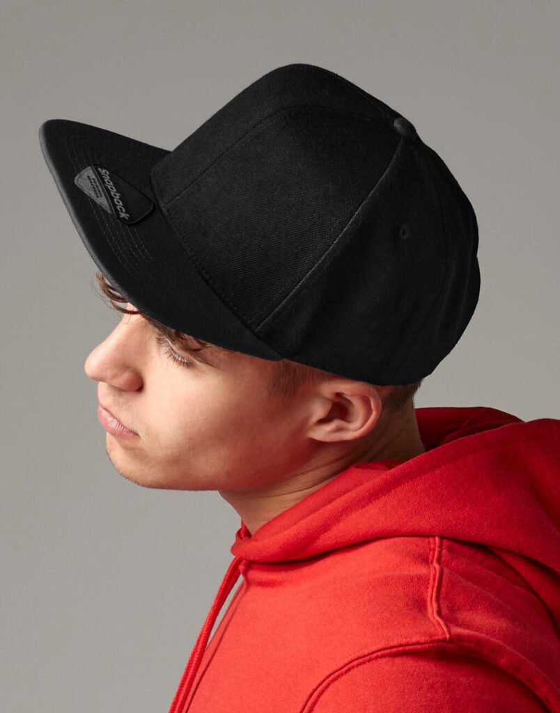 Beechfield Original Flat Peak 6 Panel Snapback noir / noir
