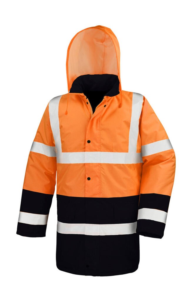 Haut de travail Result Safe-Guard Core Motorway 2-Tone Safety Coat orange fluo / noir