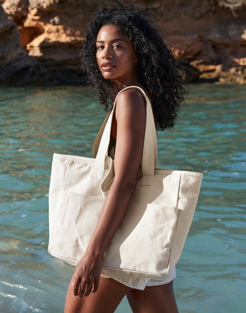 Tote bag Westford Mill Double Handle Cargo Pocket Tote naturel