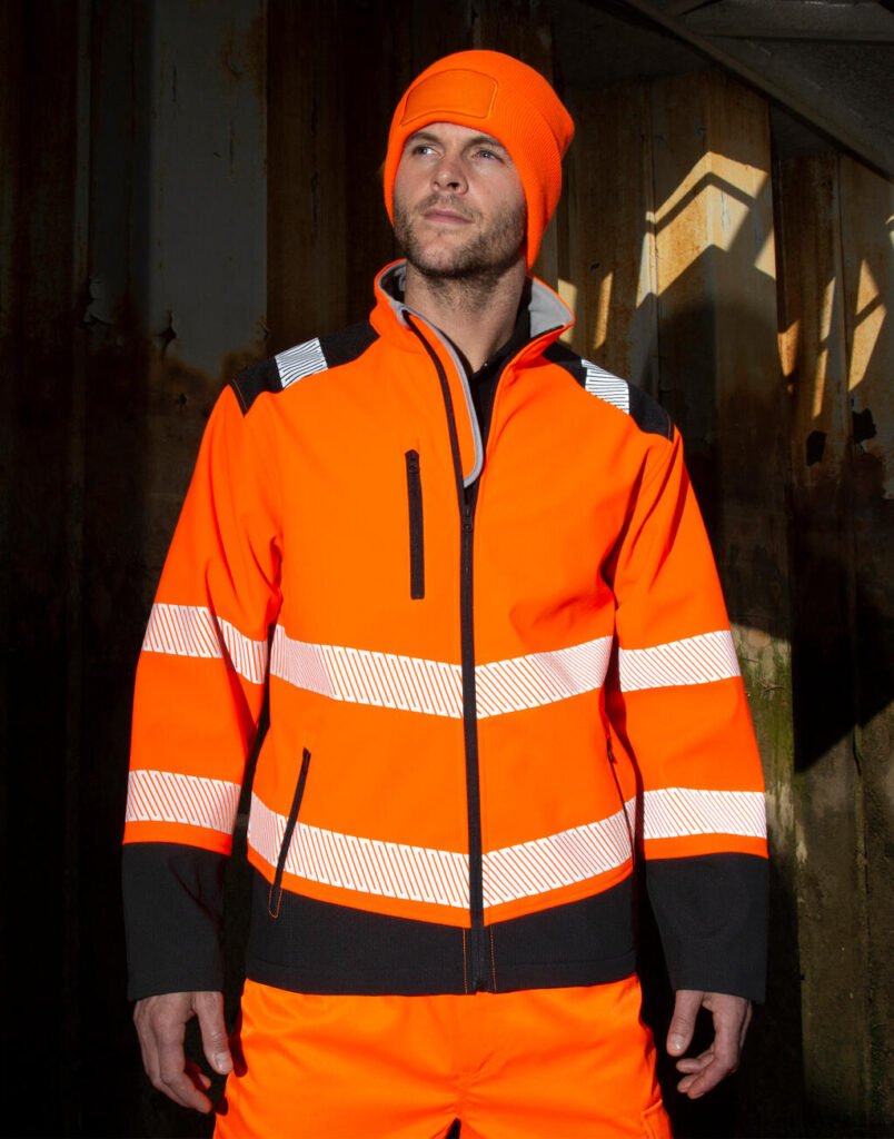 Result Safe-Guard Printable Ripstop Safety Softshell orange fluo / noir