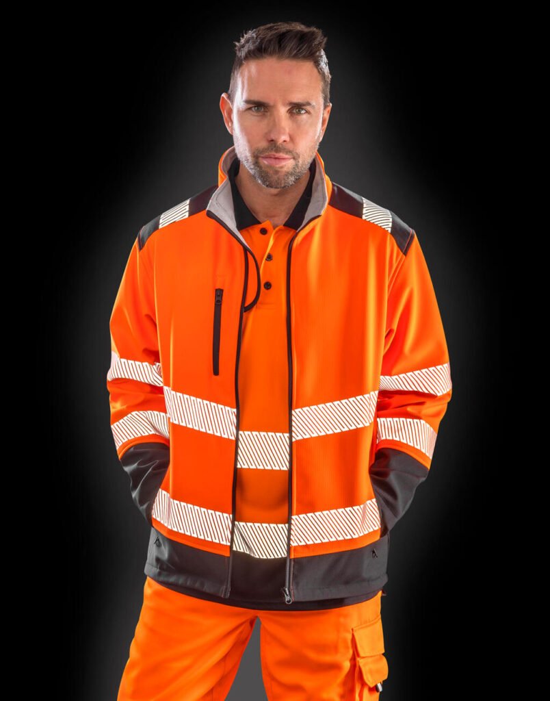 Result Safe-Guard Printable Ripstop Safety Softshell orange fluo / noir