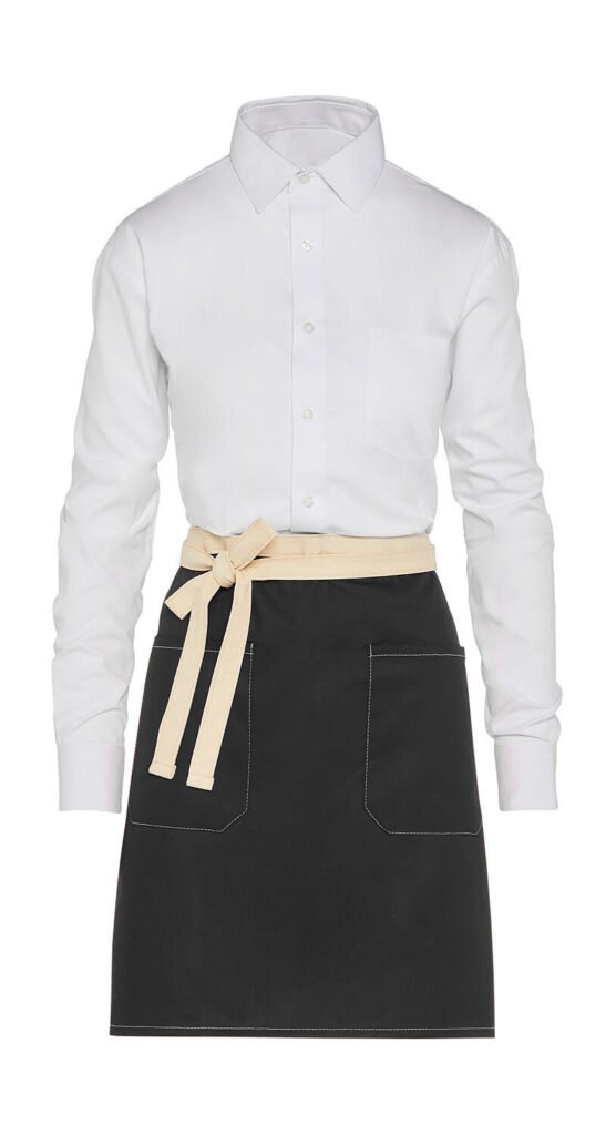 SG Accessories - BISTRO SANTORINI - Contrasted Bistro Apron Pocket noir