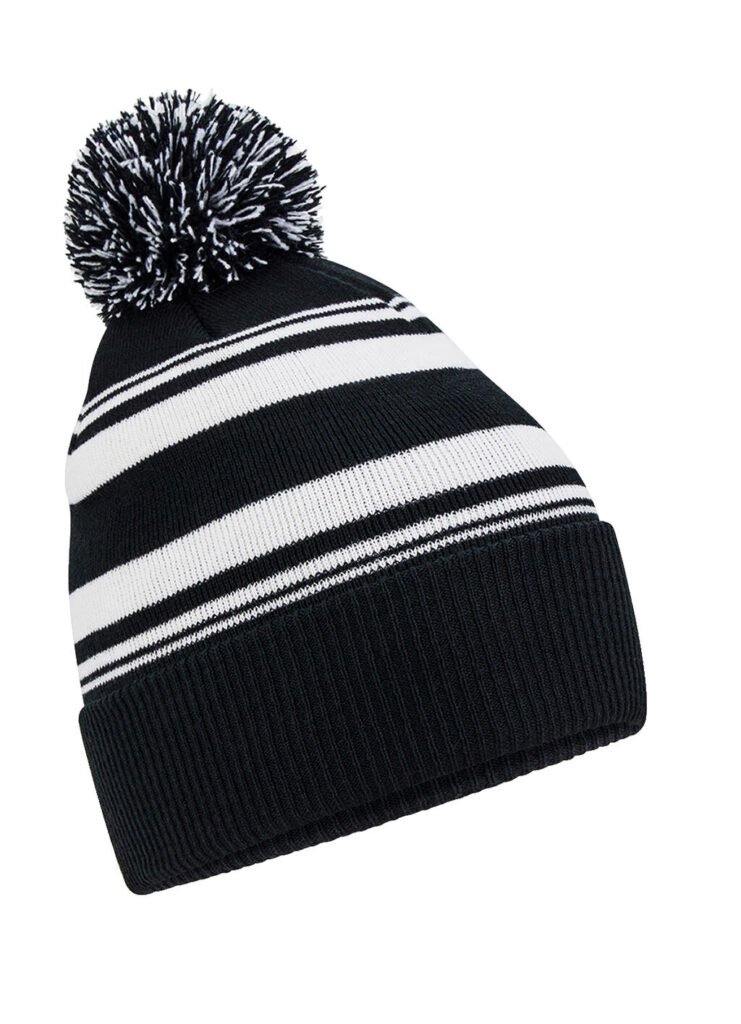 Bonnet Beechfield Striped Fan noir / blanc