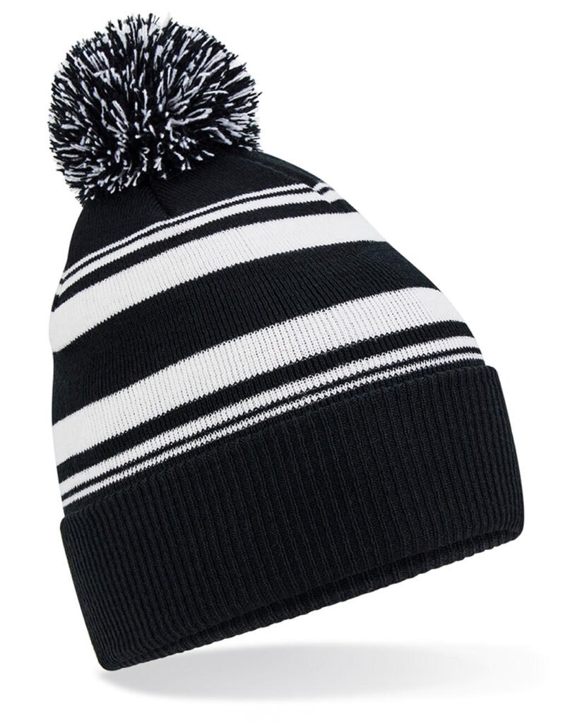 Bonnet Beechfield Striped Fan noir / blanc