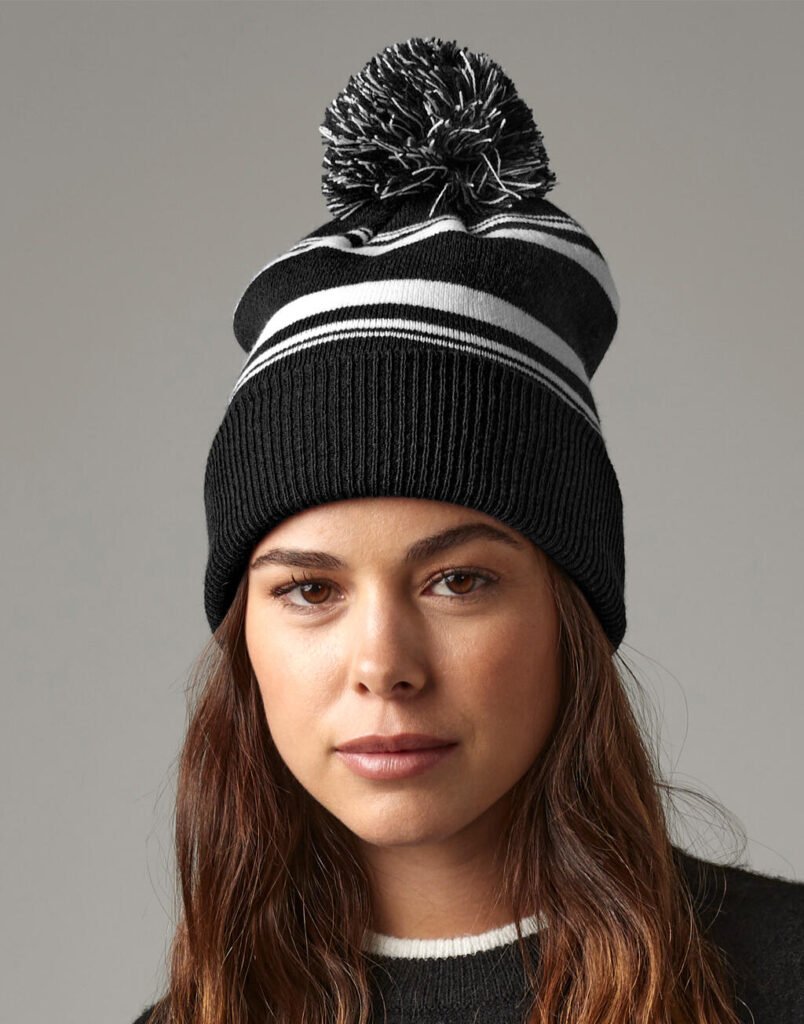 Bonnet Beechfield Striped Fan noir / blanc